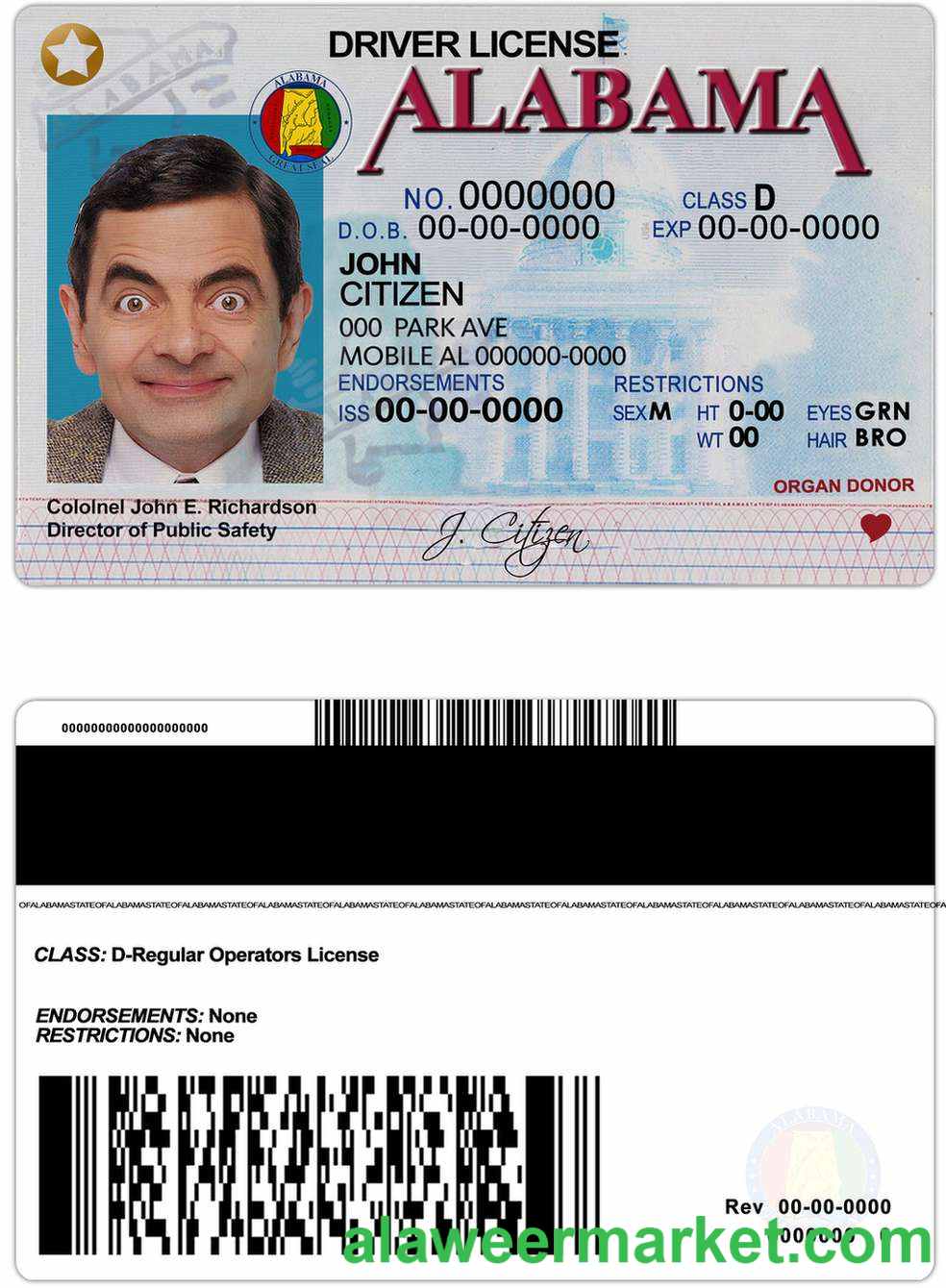 USA Alabama driving license